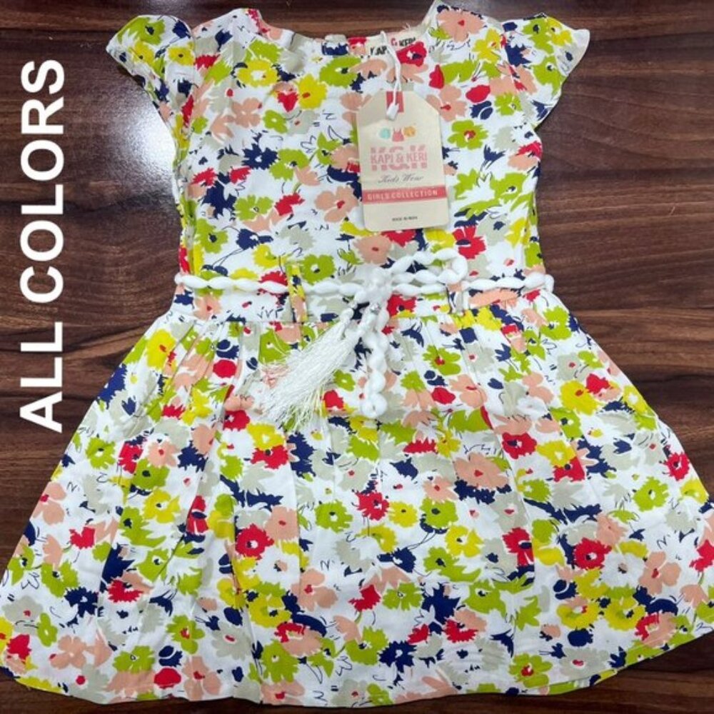 Beautiful ALL COLOURS Printed Woven Dresses with Tie, NWT, Sizes 2T to…